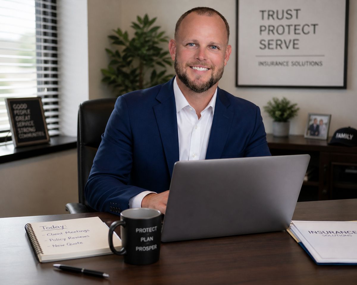 Jason York reviewing Medicare plans with a client